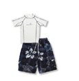 UV kinderkleding white hibiscus blue