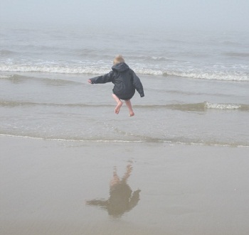 Springen over het water